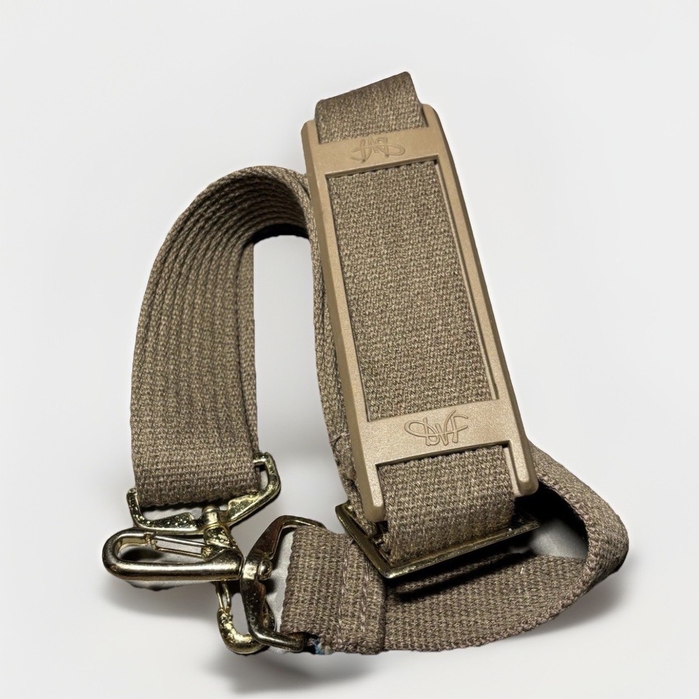 DVF Adjustable Tan Canvas Shoulder Strap with Gold Hardware and Comfort Pad